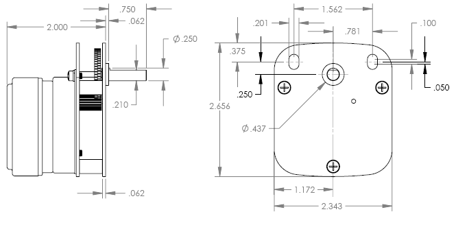 Square Chart Drive with Anti-Backlash Gearing